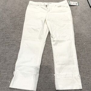 Women's Jessica Simpson Midrise Cuffed White Jeans Size 12/32